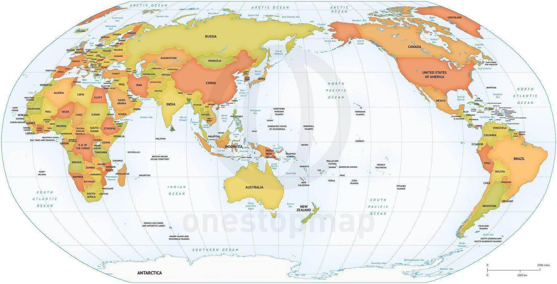 Världskarta Australien 