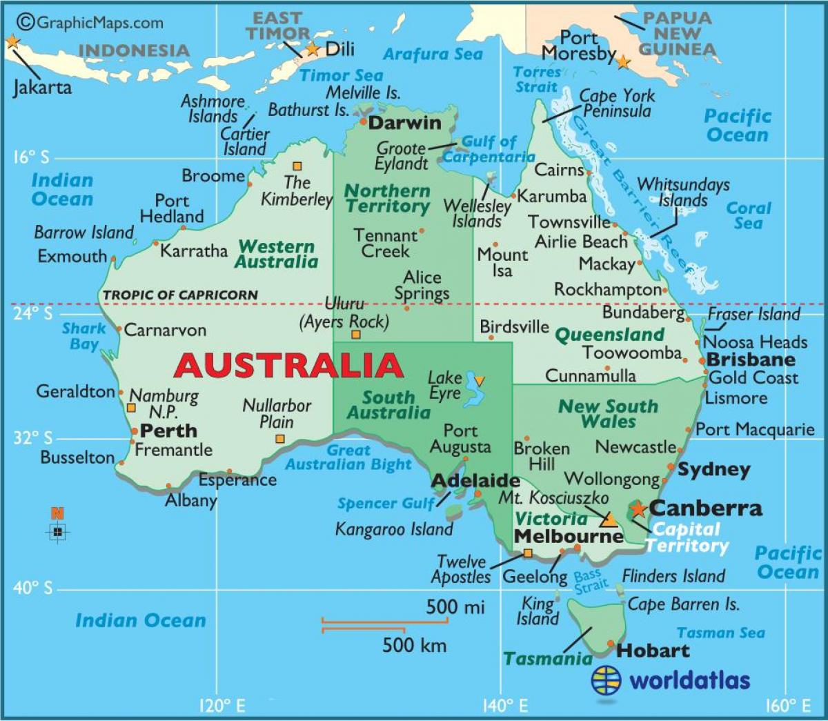 Australien på en karta