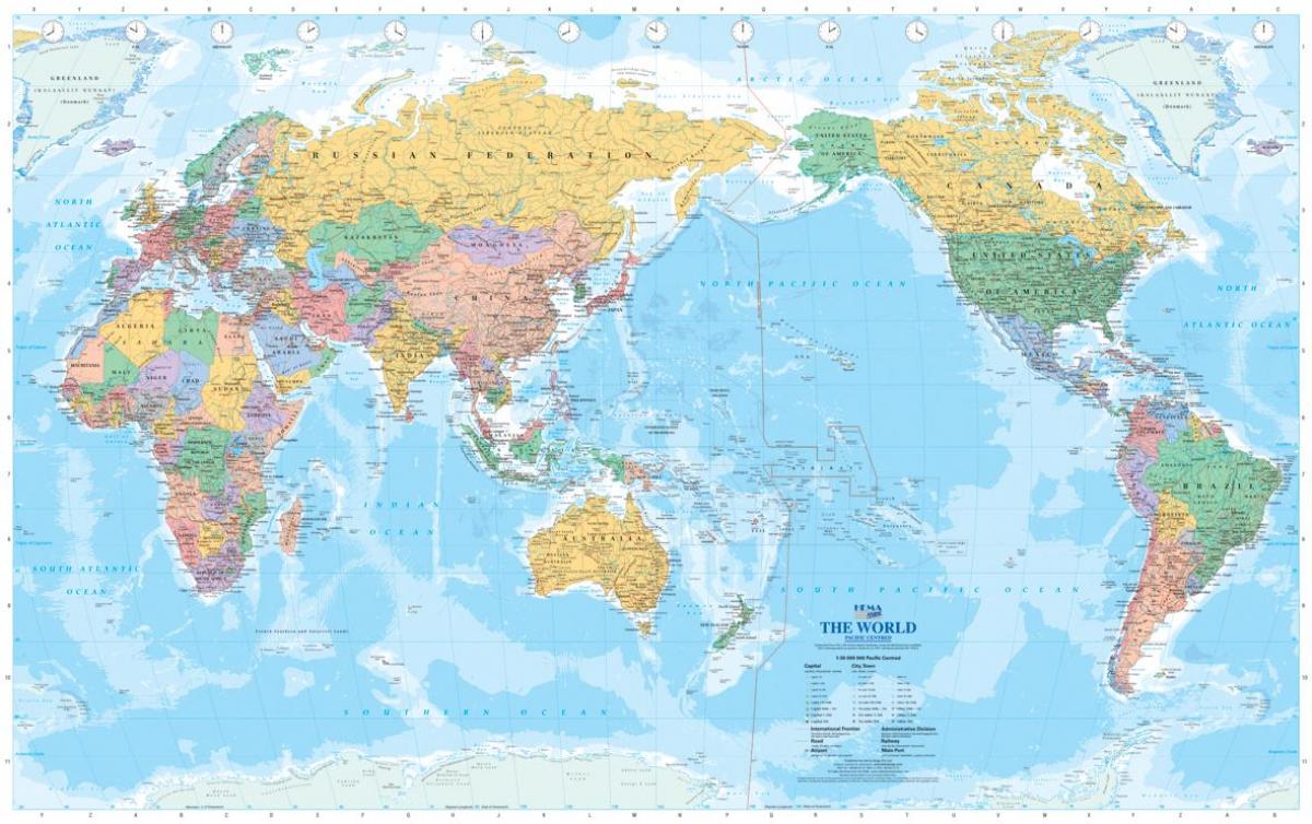Australiska världskarta - Australien på världskartan (Australien och