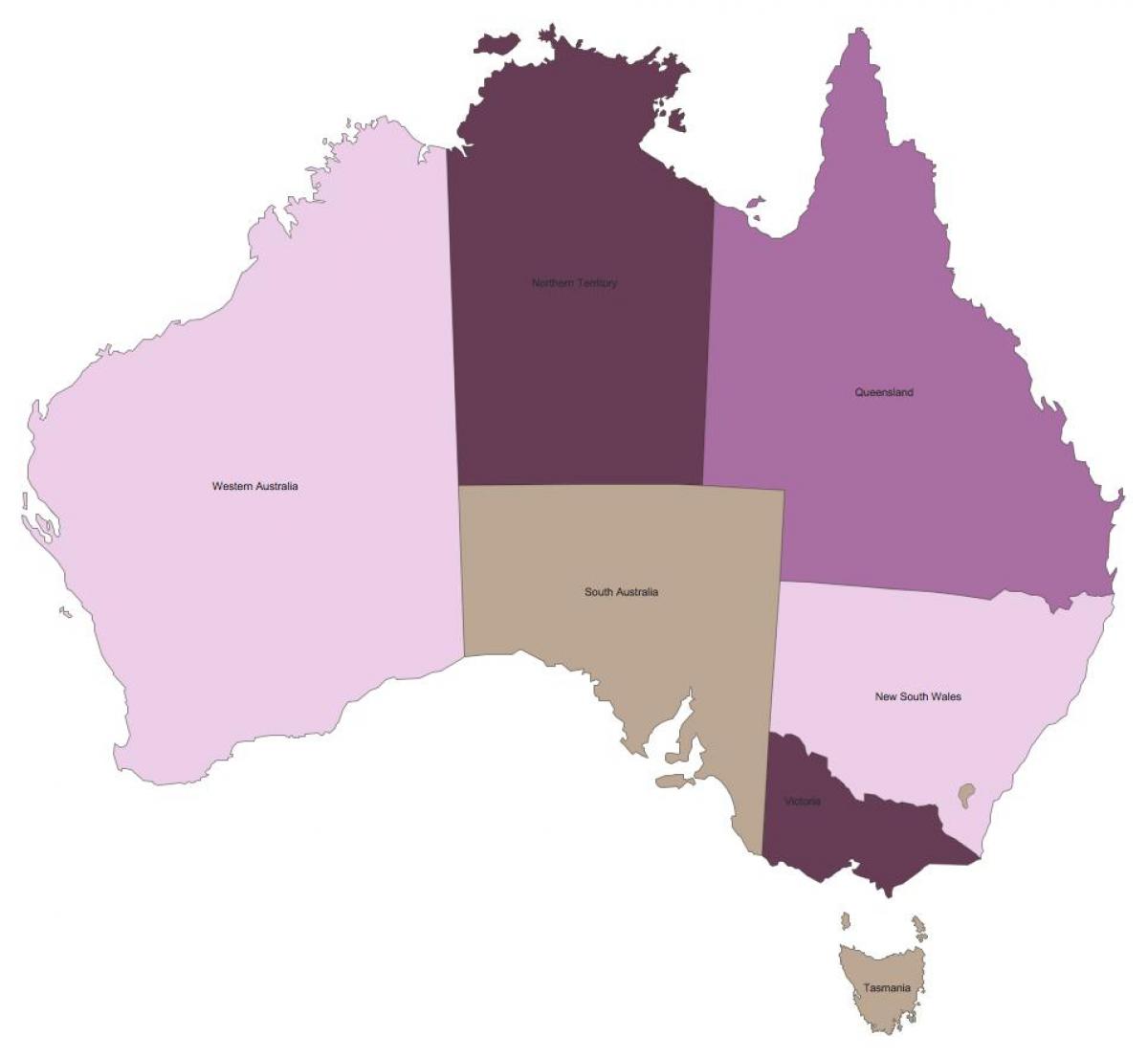Australiska karta med stater